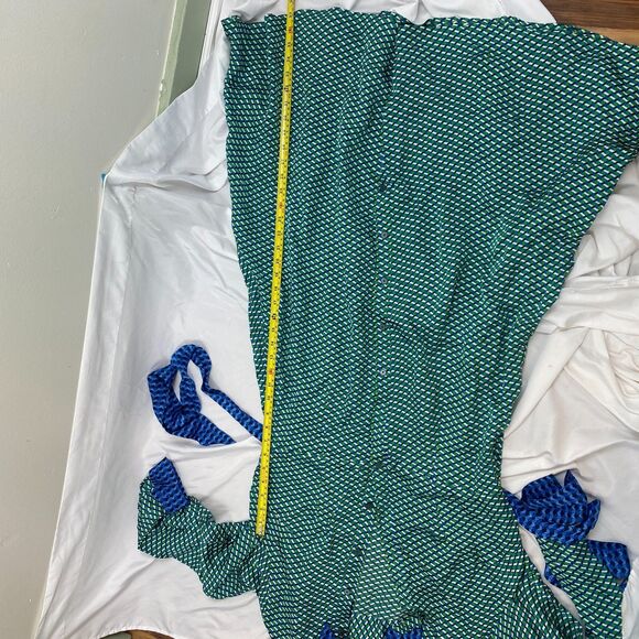 Boden NWT Kate Satin Green Geo Daze Long Sleeve Midi Shirt Dress Size 12 Office - Picture 14 of 16